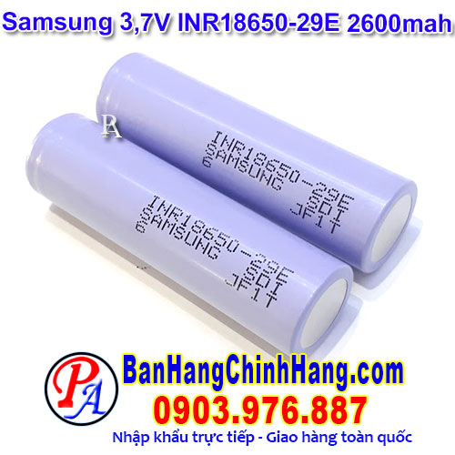 Pin Sạc Công Nghiệp Li-ion 3,7V Samsung INR18650-29E 2600mAh