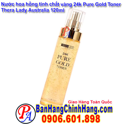 Nước Hoa Hồng Tinh Chất Vàng 24K Pure Gold Toner Thera Lady Australia 120ML | Date 03.2023